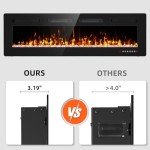 60” Electric Fireplace with Remote Control & Touch Screen