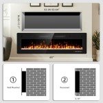 60” Electric Fireplace with Remote Control & Touch Screen