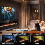 60” Electric Fireplace with Remote Control & Touch Screen
