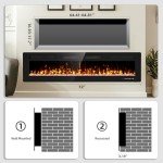 72" Electric Fireplace Insert with Remote Control