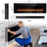BOSSIN 72 Inch Ultra-Thin Electric Fireplace