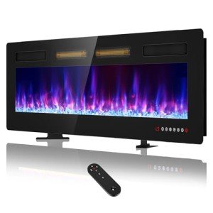 BREEZEHEAT 60" Wall-Mounted Electric Fireplace with Heater