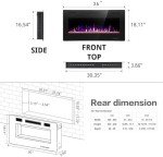 R.W. Flame 36" Wall-Mounted Electric Fireplace
