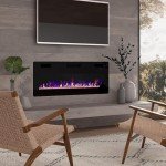 BOSSIN 50" Ultra-Thin Electric Wall Fireplace