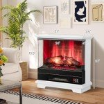 27” Electric Fireplace with 3-Sided Glass View