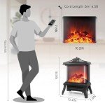 18" 3-Sided Electric Fireplace with Remote Heater