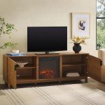 Modern 70" TV Stand with Electric Fireplace