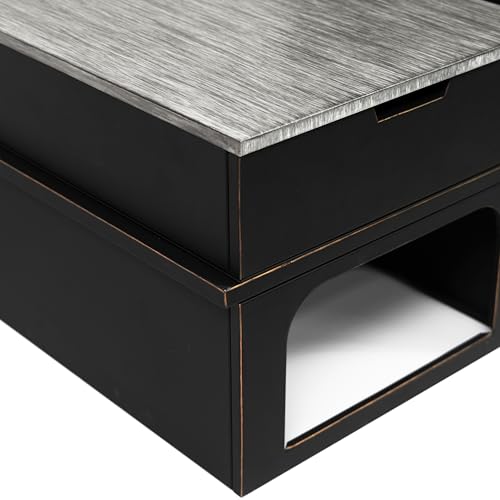 Deko Living Rimasco Metal Wood Stove with Side Tables