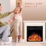 R.W.FLAME 27” Electric Fireplace Mantel TV Stand