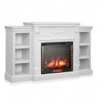 BELLEZE 70" Electric Fireplace Media Center - White