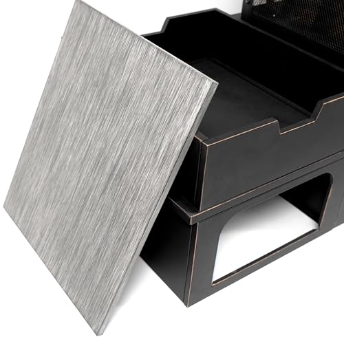 Deko Living Rimasco Metal Wood Stove with Side Tables
