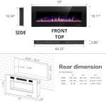 R.W.FLAME 50-Inch Recessed Electric Fireplace with Remote