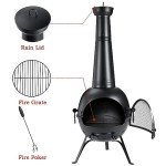 SINGLYFIRE Prairie Fire Outdoor Iron Chiminea