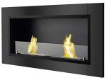 Black Wall-Mount Ventless Bio Ethanol Fireplace