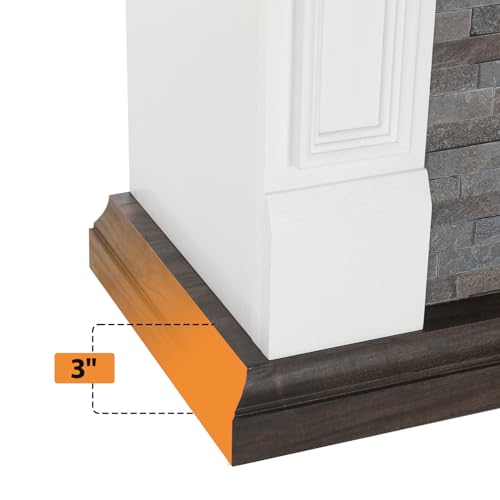 44" LED Electric Fireplace with Stacked Stone Surround