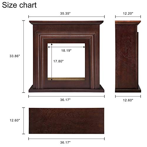 JAMFLY 36'' Electric Fireplace Mantel with Remote