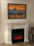 55-Inch Freestanding Electric Fireplace with Mantel