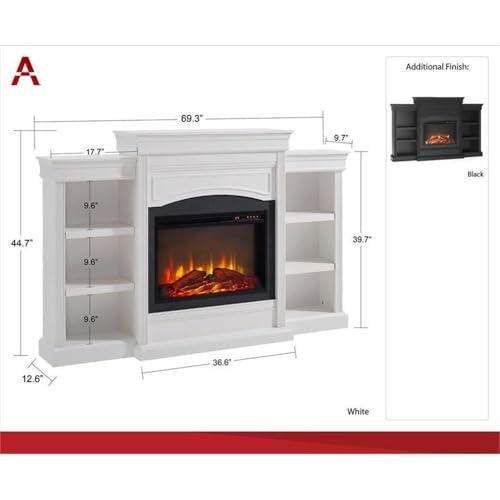 Ameriwood Lamont 69" Electric Fireplace with Mantel