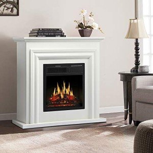 JAMFLY Electric Fireplace Heater with Mantel & Remote