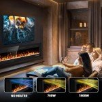 Eueiriup 72” Recessed Electric Fireplace with Remote