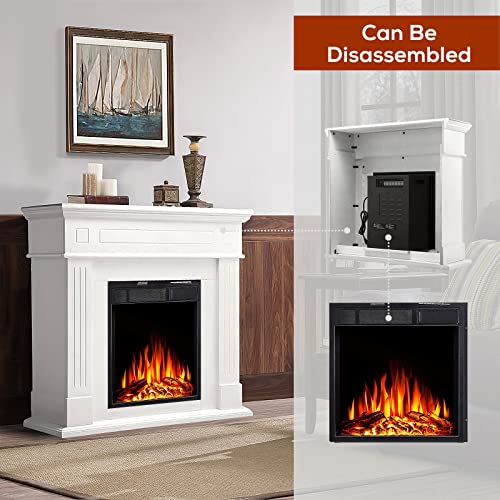 R.W.FLAME Electric Fireplace with Adjustable LED Flames