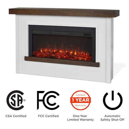 Bernice 67" Electric Fireplace with Mantel - White