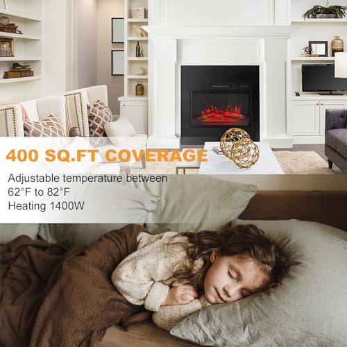 55" White Electric Fireplace with Remote Control