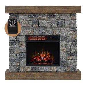 40" Raeford Electric Fireplace with Stone Mantel