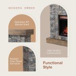40" Raeford Electric Fireplace with Stone Mantel