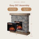 40" Raeford Electric Fireplace with Stone Mantel