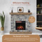 40" Raeford Electric Fireplace with Stone Mantel