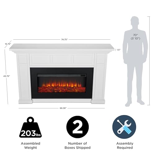 Real Flame Alcott 75” Electric Fireplace with Mantel