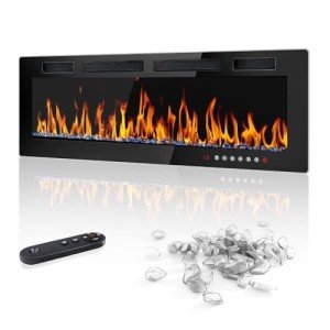 LEMBERI 42" Recessed Electric Fireplace with Remote Control
