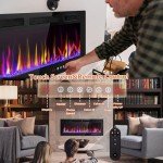 LEMBERI 42" Recessed Electric Fireplace with Remote Control