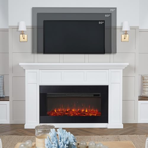 Real Flame Alcott 75” Electric Fireplace with Mantel