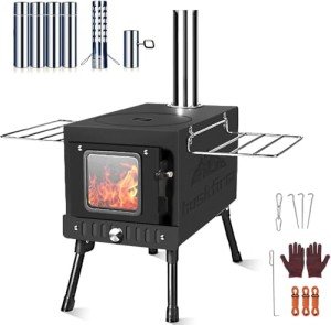 Huskfirm Portable Folding Camping Stove with Chimney
