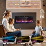 LEMBERI 42" Recessed Electric Fireplace with Remote Control