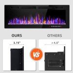 42" Recessed Wall-Mounted Electric Fireplace Heater