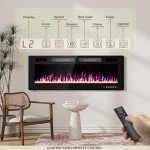 BREEZEHEAT 50" Wall-Mounted Electric Fireplace with Remote