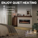 BREEZEHEAT 50" Wall-Mounted Electric Fireplace with Remote
