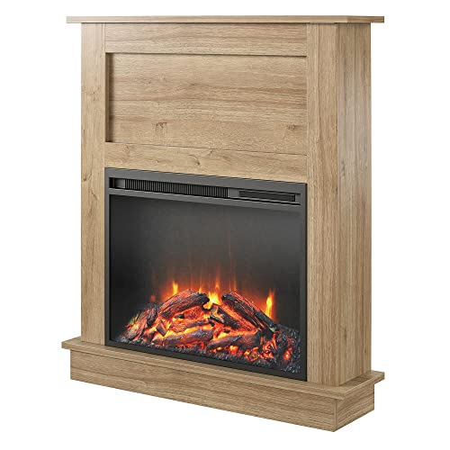 Ameriwood 32" Electric Fireplace with Mantel and Remote
