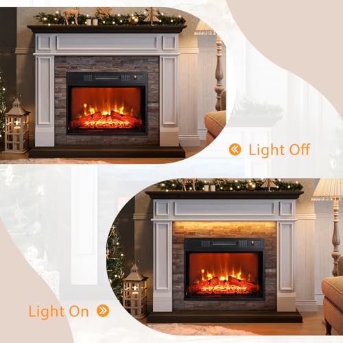 44" LED Electric Fireplace Mantel with Remote Control