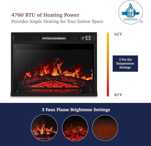 44" LED Electric Fireplace Mantel with Remote Control