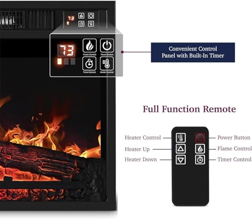 44" LED Electric Fireplace Mantel with Remote Control