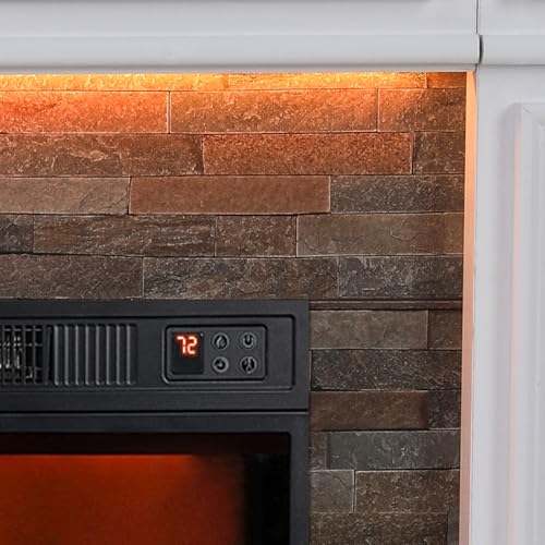 44" LED Electric Fireplace Mantel with Remote Control