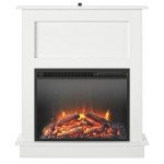 Ameriwood Home Ellsworth White Fireplace Console