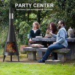 Tall Outdoor Wood Burning Chiminea Fire Pit