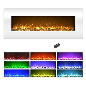 50-Inch Wall Mounted Electric Fireplace with LED Flames