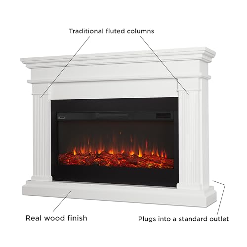 Real Flame 59" Electric Fireplace with Mantel