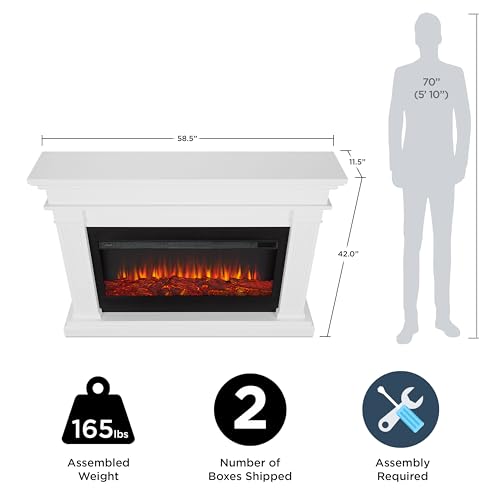 Real Flame 59" Electric Fireplace with Mantel